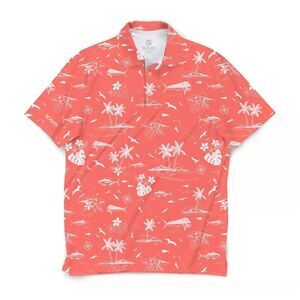 SCALES NWT Offshore Clubhouse Collection Golf Polo Shirt, Small, Coral